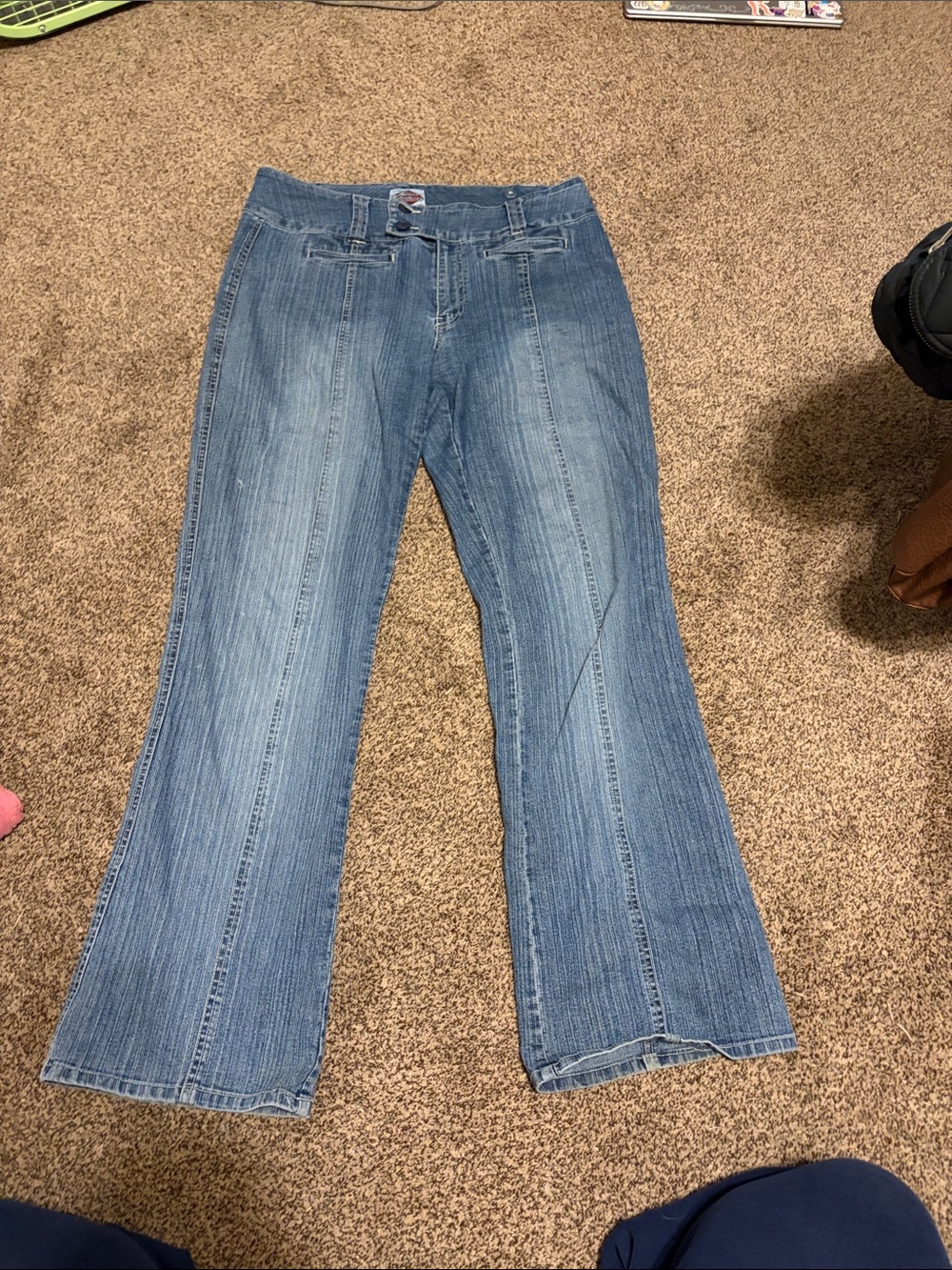 Wrangler Medium Blue Flared Wide Leg Jeans